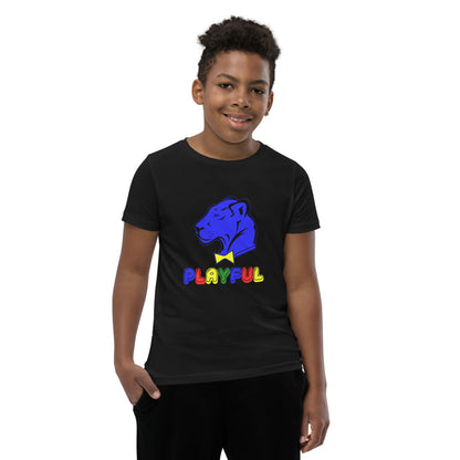 Playful Kids Blue Logo Short Sleeve Tee